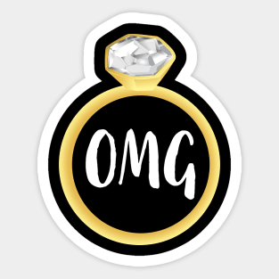 OMG Engaged Engagement Ring Princess Sticker